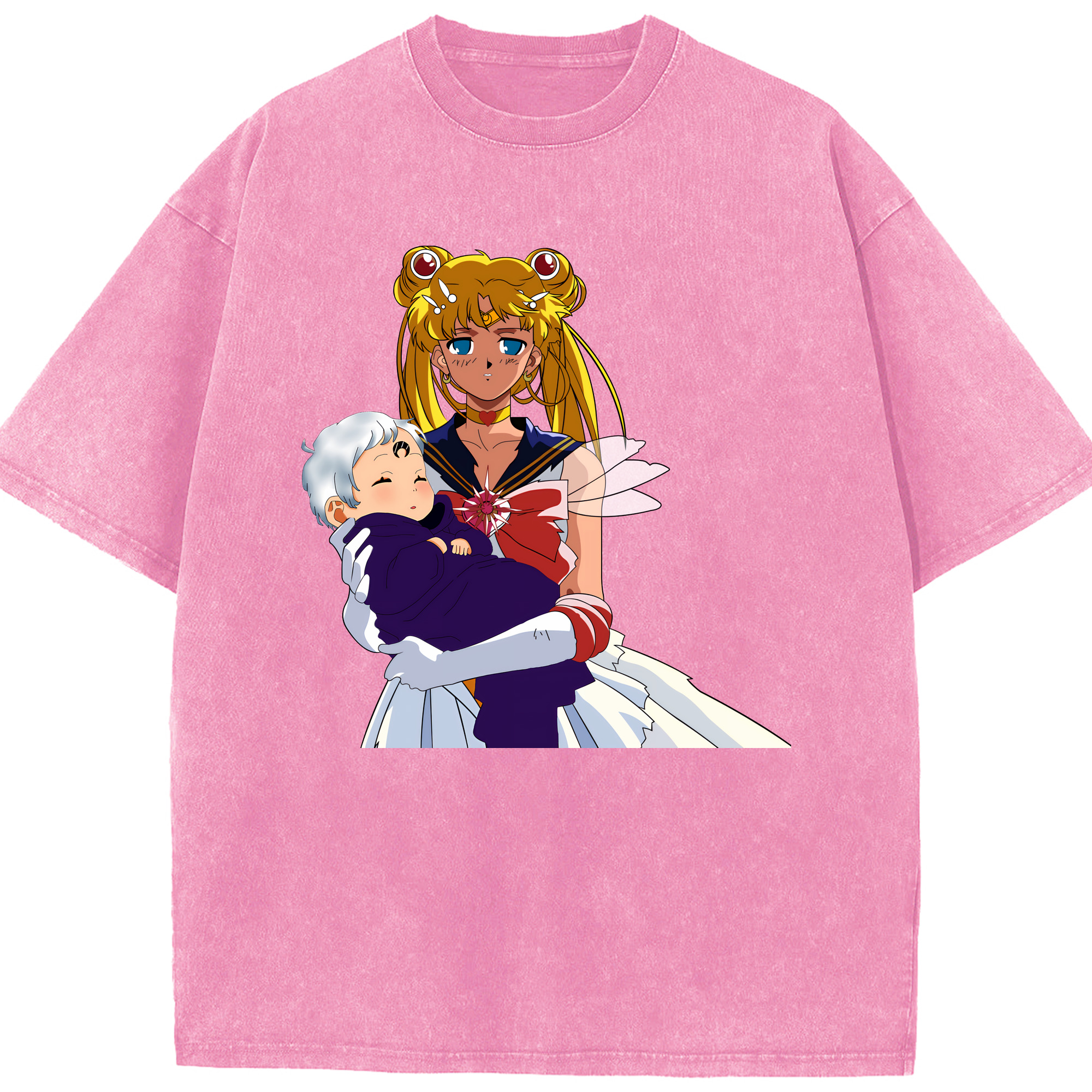 （画像用） 美少女戦士セーラームーン 月野 うさぎ つきの うさぎ Sailor Moon Tsukino Usagi 綿100% ヴィンテージ風 半袖Tシャツ（フロントプリント）